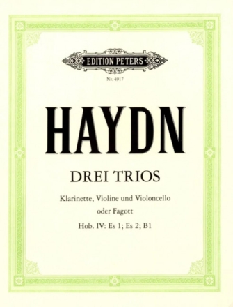 3 Trios f�r Klarinette, Violine und Violoncello (Fagott) Stimmen