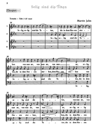 Selig sind die Toten f�r gemischter Chor und Streicher Chorpartitur