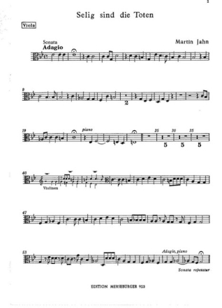 Selig sind die Toten f�r gem Chor und Streicher Viola