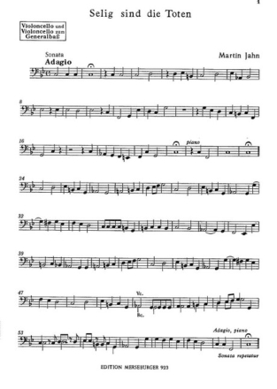 Selig sind die Toten f�r gem Chor und Streicher Violoncello
