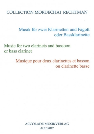 Musik f�r 2 Klarinetten und Fagott (Ba�klarinette) Partitur und Stimmen