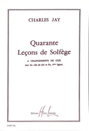 JAY Charles Le�ons 2 cl�s (40) sans accompagnement Solf�ge partition