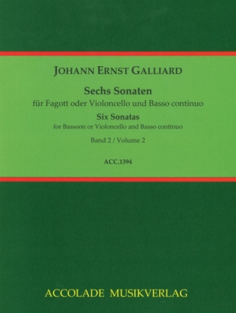 6 Sonaten Band 2 (Nr.4-63) f�r Fagott (Violoncello) und Bc