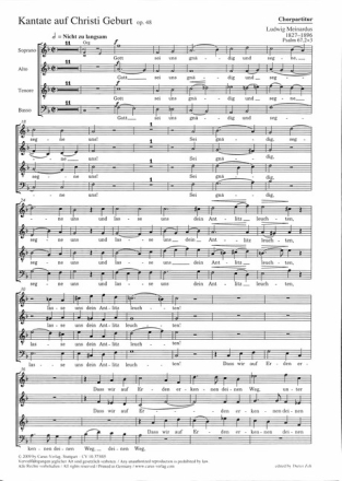 Kantate auf Christi Geburt op.48 f�r Gemeinde, gem Chor und Orgel Chorpartitur