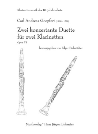 2 konzertante Duette op.19 f�r 2 Klarinetten Partitur und Stimmen