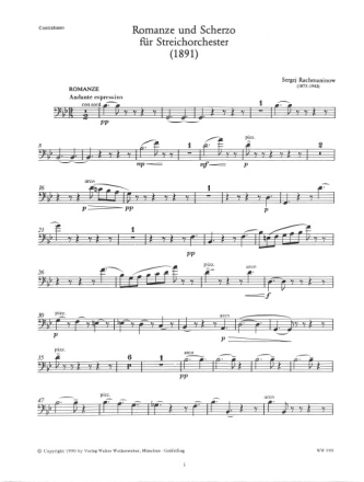 Romanze und Scherzo f�r STREICHORCHESTER Kontraba�