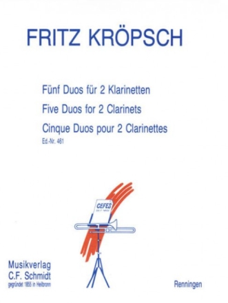 5 Duos f�r 2 Klarinetten Stimmen