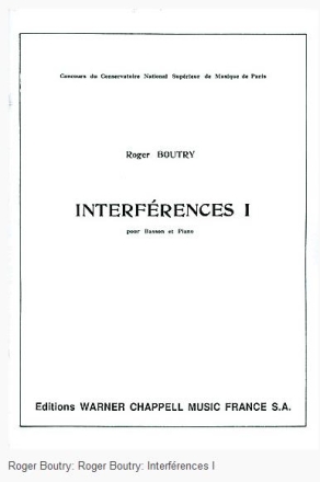 Interf�rences 1 pour basson et piano