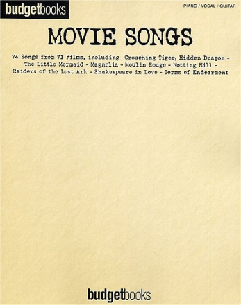 Movie Songs: songbook for piano/vocal/guitar Budgetbooks