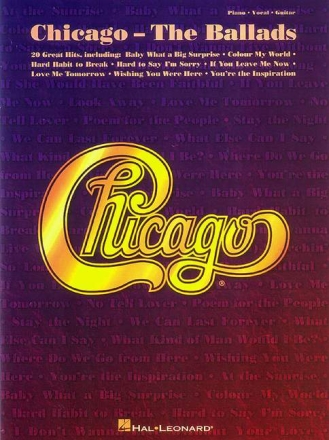 Chicago: The Ballads songbook for Piano/Voice/Guitar