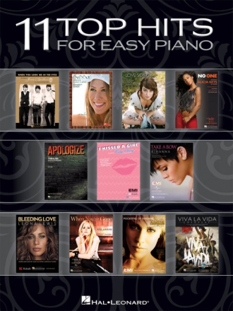 11 Top Hits: for easy piano (with lyrics and chords)