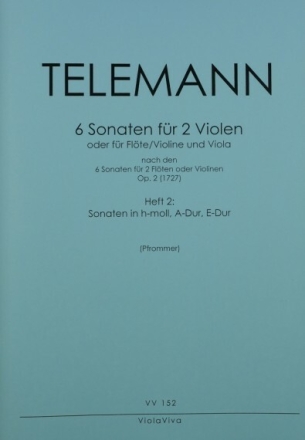 6 Sonaten op.2 Band 2 (Nr.4-6) f�r 2 Violen (Fl�te/Violine und Viola) Partitur und Stimmen