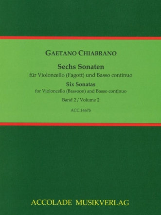 6 Sonaten Band 2 (Nr.4-6) f�r Violoncello (Fagott) und Bc