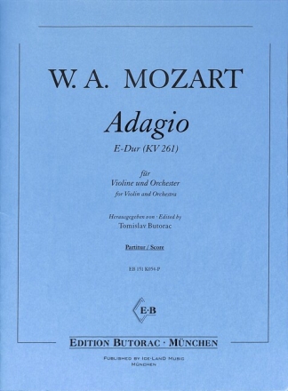 Adagio E-Dur KV261 f�r Violine und Orchester Partitur
