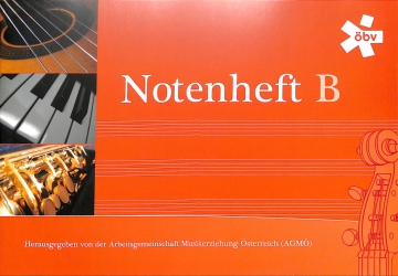 Notenheft B 6 Systeme rot mit Zwischenblatt