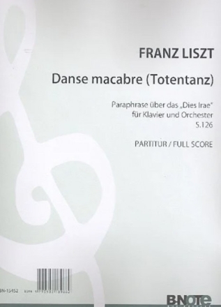 Danse macabre S126 f�r Klavier und Orchester Partitur