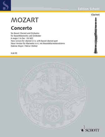 Konzert A-Dur KV622 f�r Klarinette in A (Bassetthorn) und Orchester f�r Klarinette in A (Bassettklarinette) und Klavier