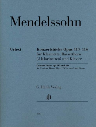 Konzertst�cke op.113 und op.114 f�r Klarinette, Bassetthorn (2 Klarinetten) und Klavier Stimmen