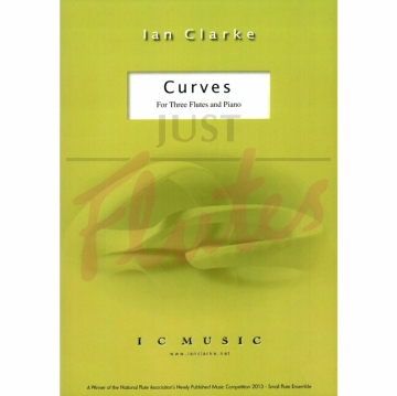 Curves for 3 flutes and piano score and parts