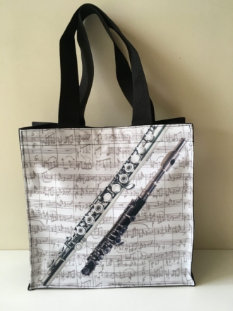 Nylon-Tasche mit Boden Fl�te 33x33x13 cm (mit Trageschlaufen, Innentasche, Magnetverschluss)