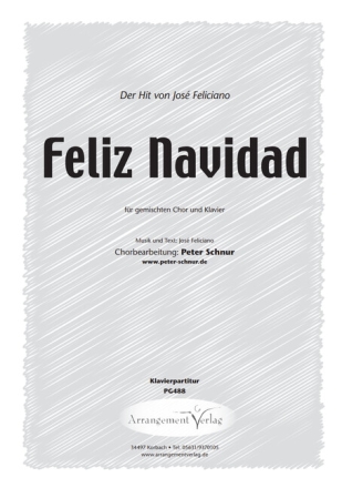 Feliz Navidad f�r gem Chor und Klavier Partitur (dt/sp)