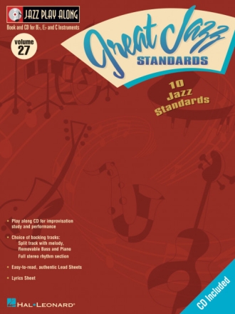 10 great Jazz Standards (+CD): Jazz Playalong vol.27 for Bb, Eb and C Instruments