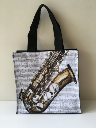 Nylon-Tasche mit Boden Saxophon 33x33x13 cm (mit Trageschlaufen, Innentasche, Magnetverschluss)