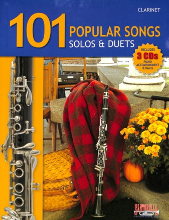 101 popular Songs (+ 3 CD's): for 1-2 clarinets score