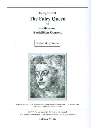 The fairy Queen f�r Erz�hler und 4 Blockfl�ten (AATB) Spielpartitur Tenorblockfl�te/Bassblockfl�te