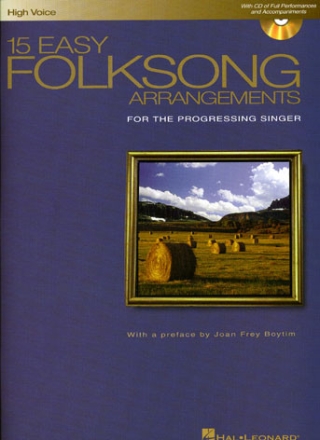 15 Easy Folksong Arrangements (+CD): for the progressing singer, hight voice songbook for vocal/piano