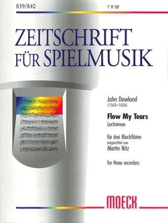 Flow my Tears f�r 3 Blockfl�ten Partitur und Stimmen
