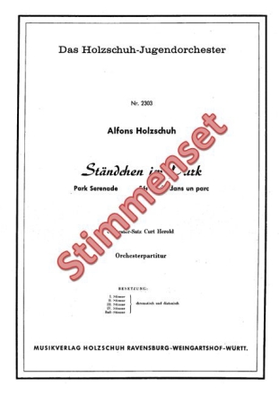 Holzschuh, Alfons St�ndchen im Park Akkordeonorchester Stimmenset