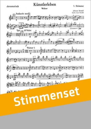 Strau�, Johann (Sohn) K�nstlerleben Akkordeonorchester Stimmenset