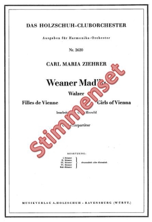 Ziehrer, Carl Michael Weaner Mad'ln Akkordeonorchester Stimmenset