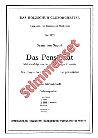 Supp�, Franz von Das Pensionat Akkordeonorchester Stimmenset