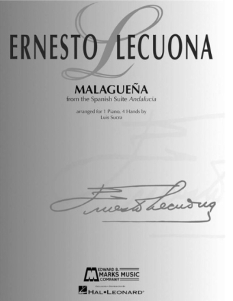 Malaguena for piano 4 hands