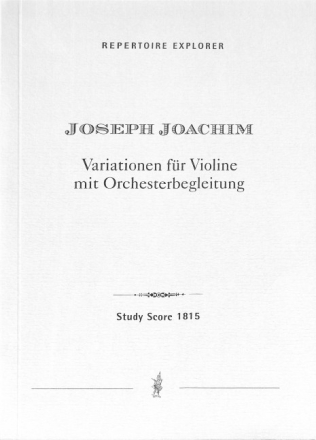 Variationen f�r Violine mit Orchesterbegleitung Studienpartitur