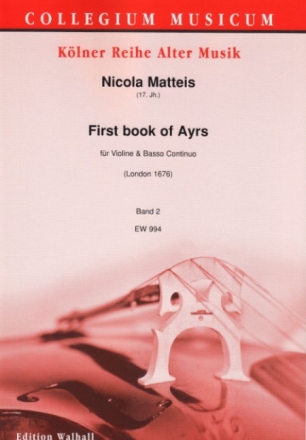 First Book of Ayres Band 2 f�r Violine und Bc Partitur und Stimmen (Bc nicht ausgesetzt)
