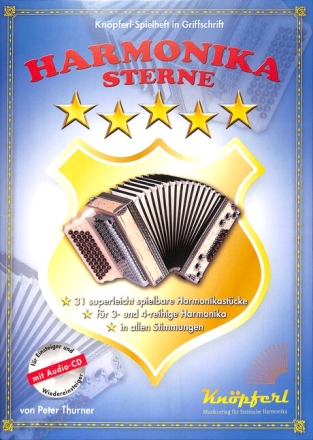 Harmonikasterne (+CD) f�r Handharmonika in Griffschrift