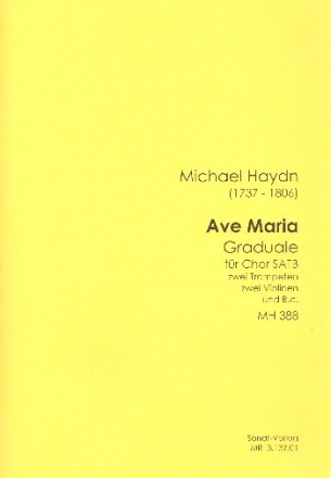 Ave Maria NH388 f�r gem Chor, 2 Trompeten, 2 Violinen und Bc Partitur