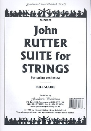 Suite for strings for string orchestra score