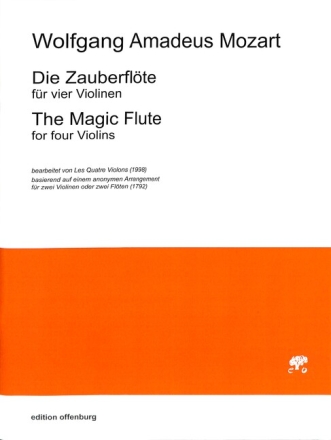 Die Zauberfl�te f�r 4 Violinen Partitur und Stimmen