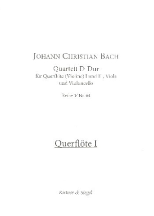 Quartett D-Dur f�r 2 Querfl�te (Violinen) und Viola und Violoncello Stimmen