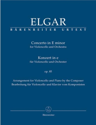 Concerto e minor op.85 or violoncello and orchestra piano reduction with solo part