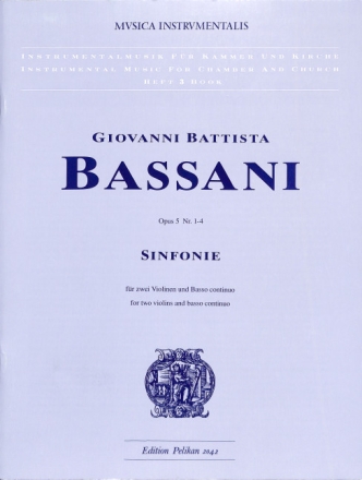 Giovanni Battista Bassani Sinfonien Vol 1 op 5/1-4 2 Violinen Klavier