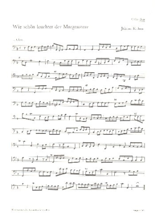 Wie sch�n leuchtet der Morgenstern f�r Soli, gem Chor und Orchester Cello / Ba�