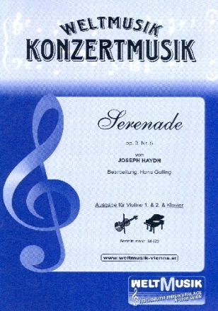 Serenade op.3,5 f�r 2 Violinen und Klavier Partitur und Stimmen