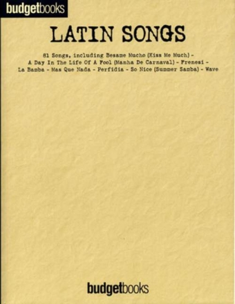 Budgetbooks Latin Songs: for Piano/Voice/Guitar