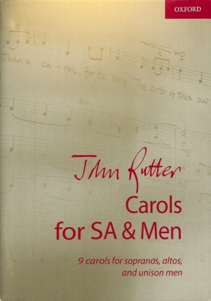 Carols for SA and Men for mixed chorus (SAM) and organ (piano) score