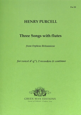 3 Songs with Flutes for voice, 2 recorders and Bc score and parts (Bc realised)